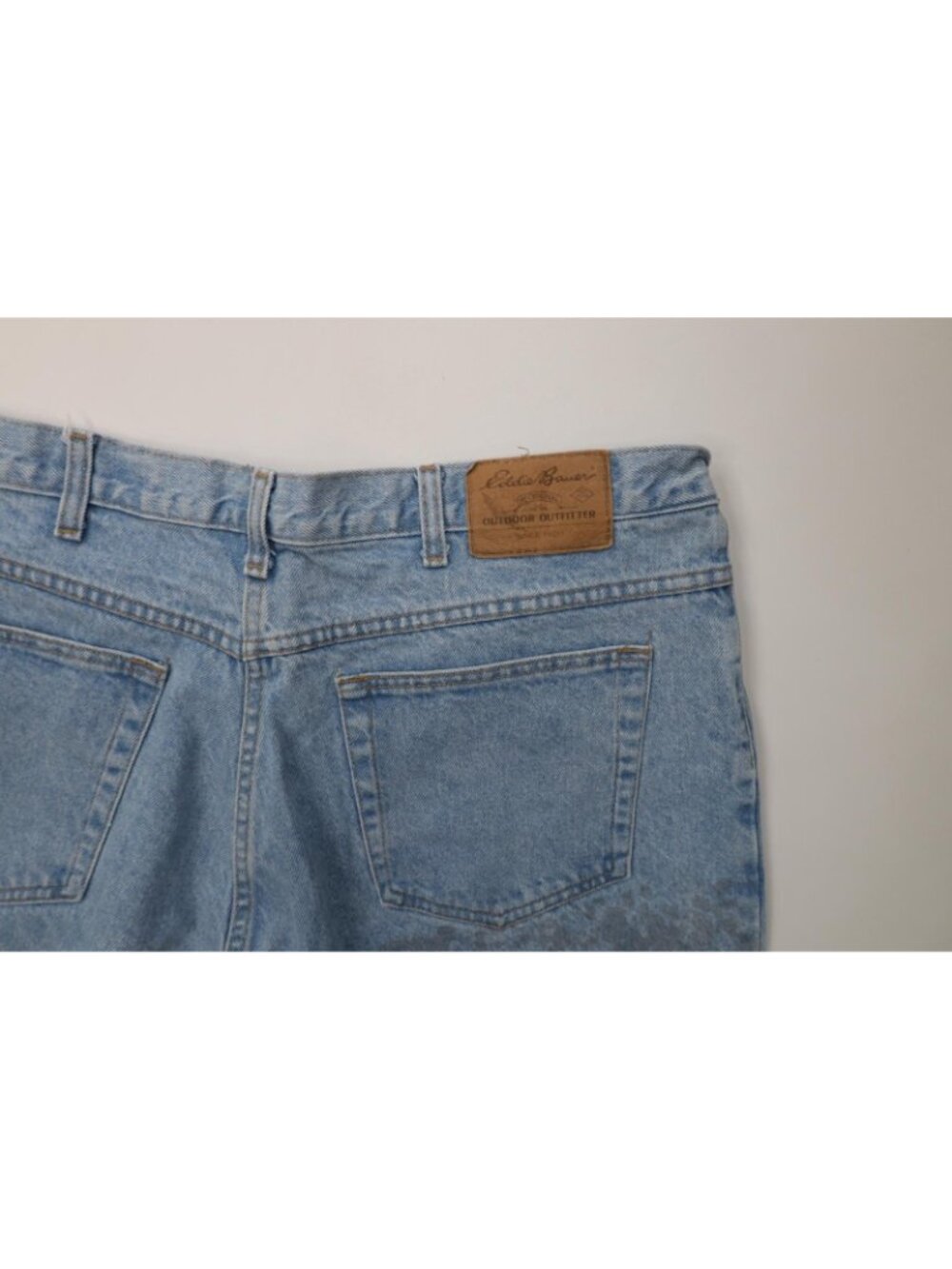 Vintage 90s Eddie Bauer Mens 40x30 Distressed Baggy Fit Tapered Leg Jeans Blue - Picture 14 of 14